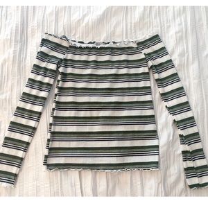 Olive off the shoulder top